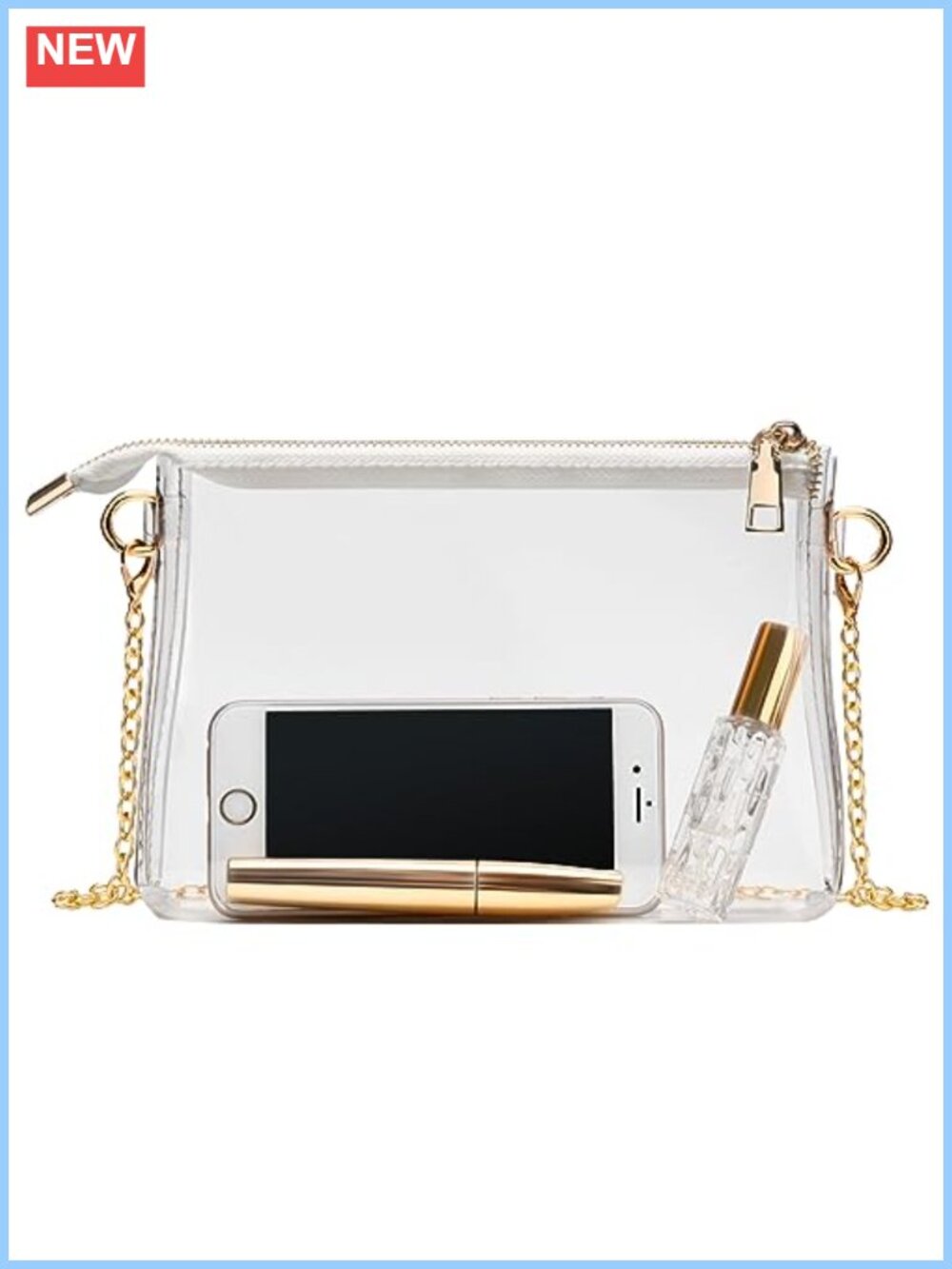 Clear Crossbody Purse Stadium Approved PVC Adjustable Chain Women